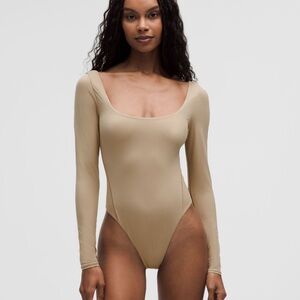 Lululemon Athletica Beige Long Sleeve Bodysuit